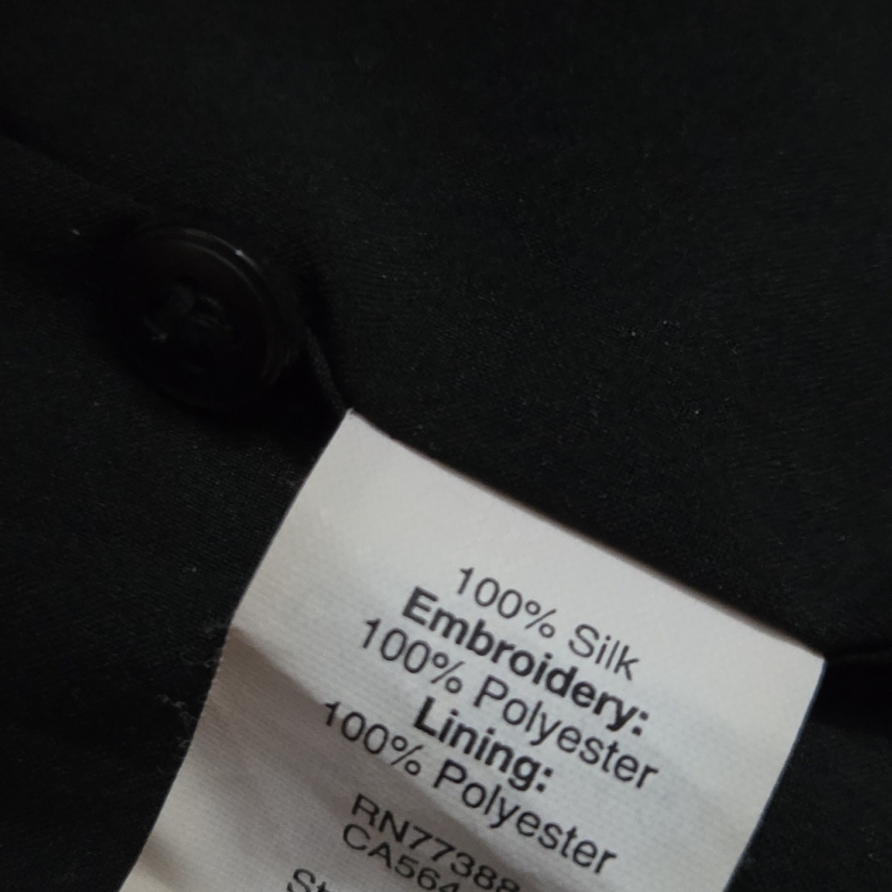 Madewell Black Silk Short Sleeve Floral Cinched Waist Layered Mini Dress - Picture 6 of 6